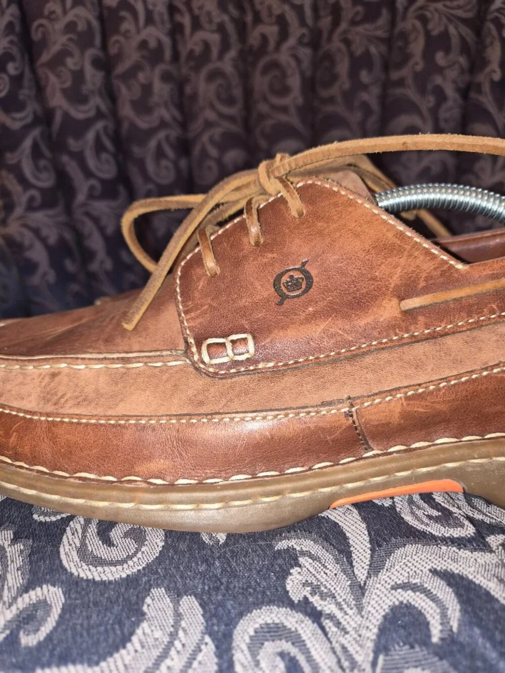Mens Born Brown Leather boat shoes